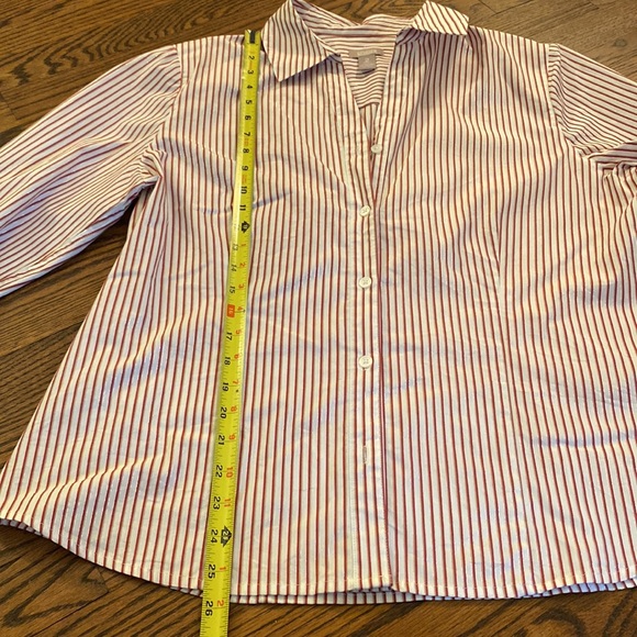 Chico’s striped button down. Size 2 (L/10). - Picture 5 of 7